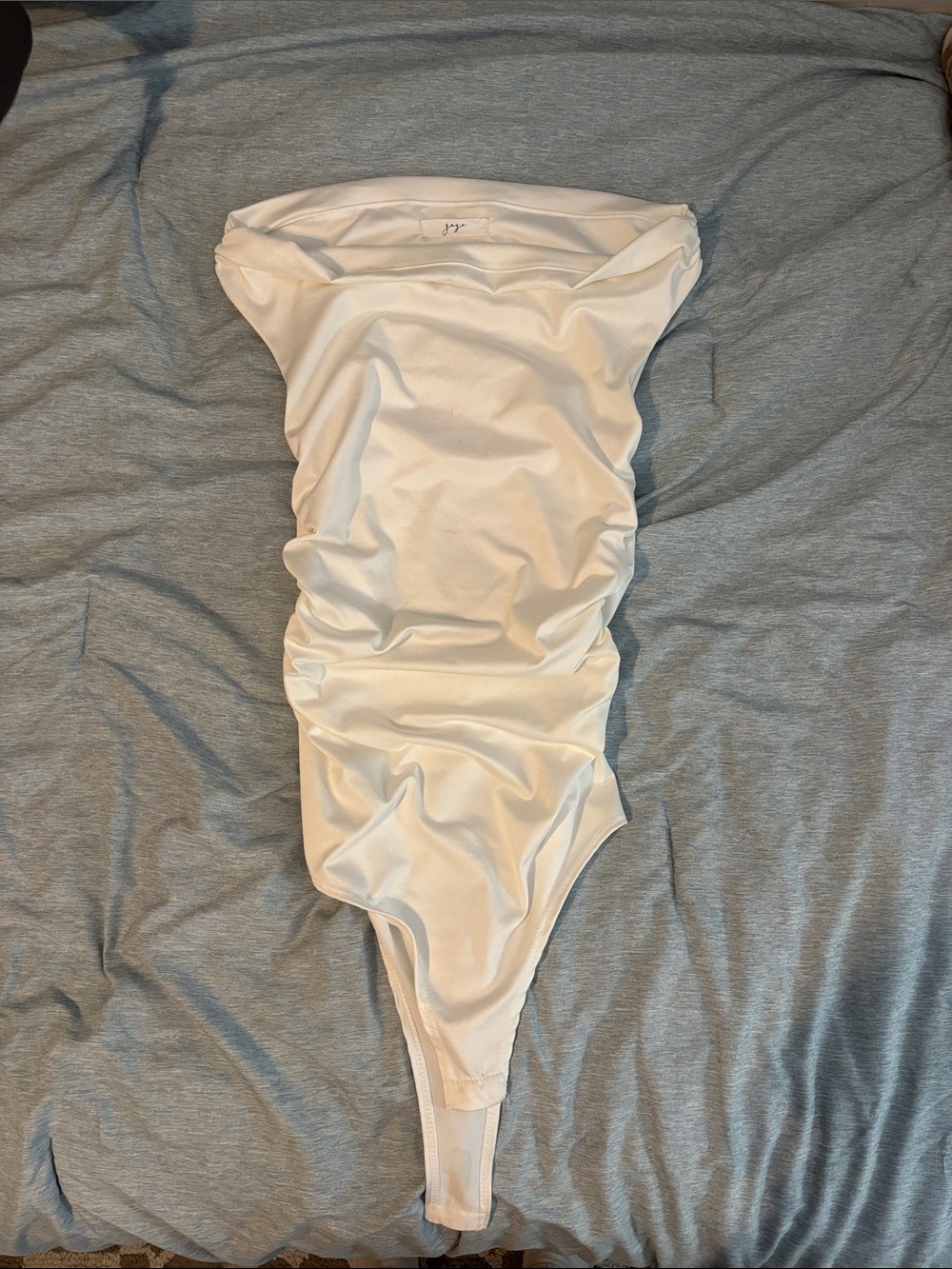 White Ruched Bodysuit